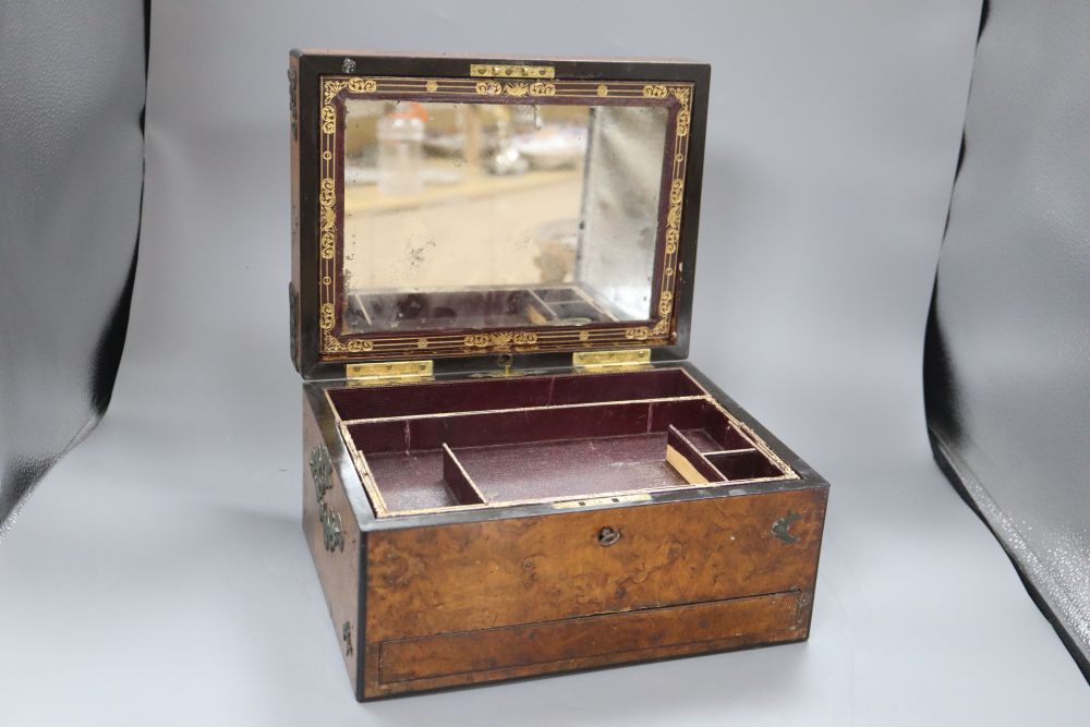 A Victorian walnut brass-mounted box